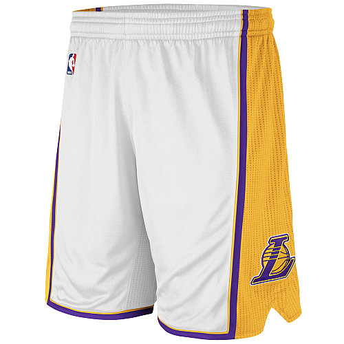 Men's  NBA Los Angeles Lakers White Swingman Shorts