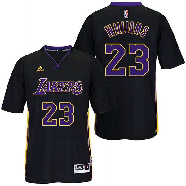 Men's  Lakers Lou Williams Hollywood Nights Black Sleeved Jersey