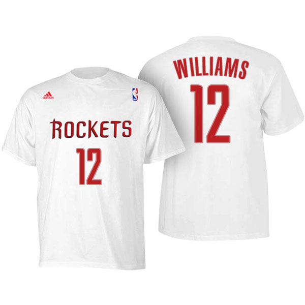 Men's  Lou Williams Houston Rockets Adidas Net Number White T-shirt