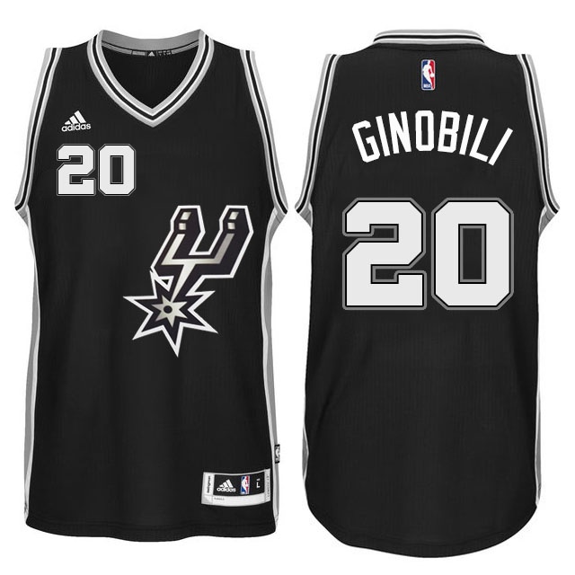 Men's  Spurs #20 Manu Ginobili New Swingman Signature Spur Jersey black