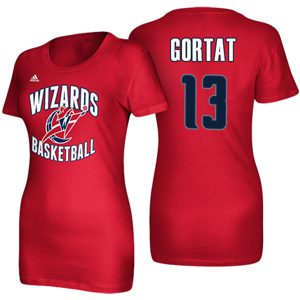 Women's Marcin Gortat Washington Wizards Adidas Name and Number Red T-shirt