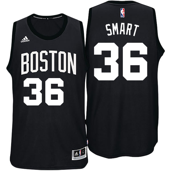 Men's  Marcus Smart Boston Celtics Adidas Fashion Swingman Black Jersey