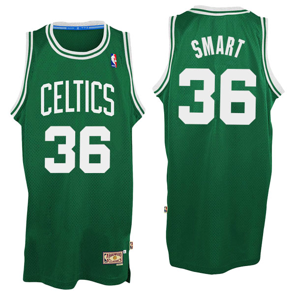 Men's  Marcus Smart Boston Celtics Hardwood Classics Swingman Green Jersey