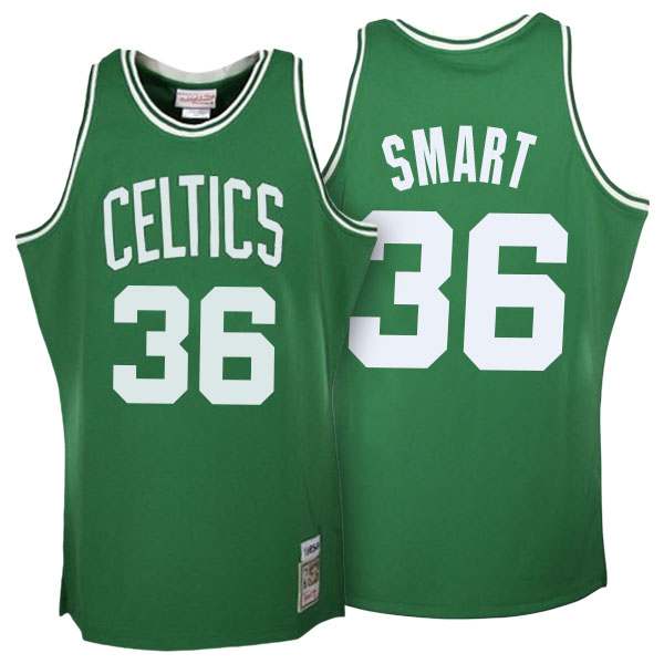 Men's  Marcus Smart Boston Celtics Mitchell Ness Hardwood Classics Authentic Throwback Green Jersey