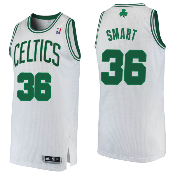 Men's  Marcus Smart Boston Celtics Finished Authentic White Jersey