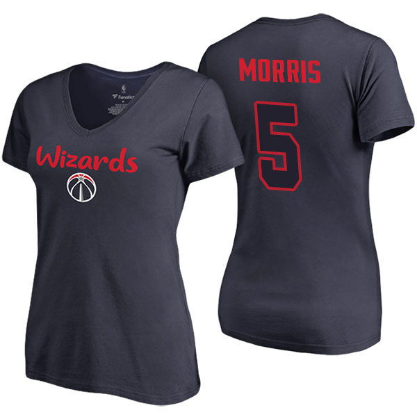 Women's Markieff Morris Washington Wizards Fanatics Branded Name and Number Navy T-shirt