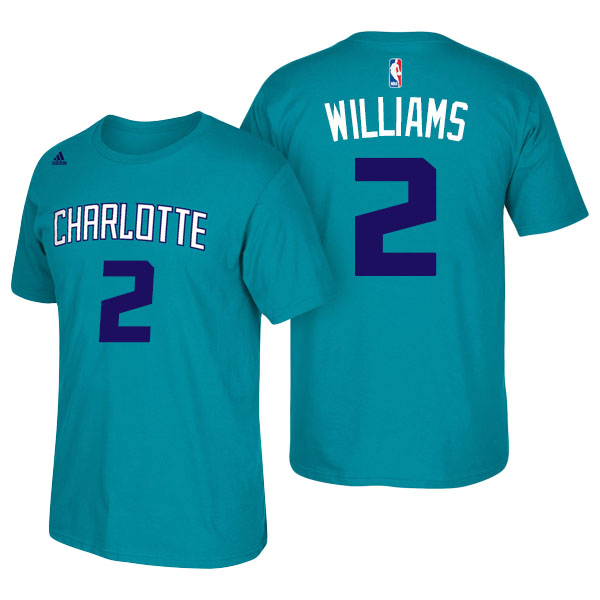 Men's  Marvin Williams Charlotte Hornets Adidas Net Number Teal T-shirt