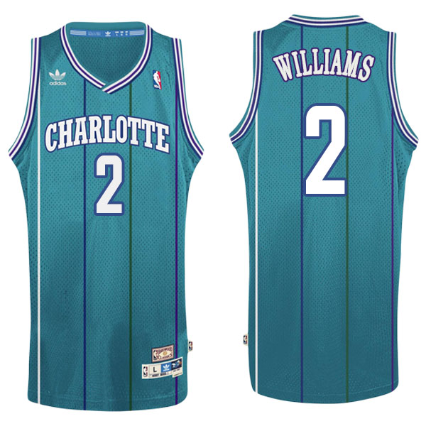 Men's  Marvin Williams Charlotte Hornets Hardwood Classics Swingman Adidas Teal Jersey