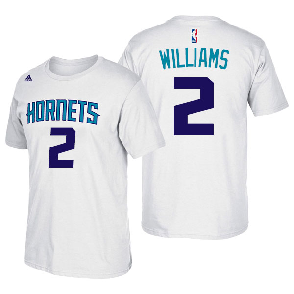 Men's  Marvin Williams Charlotte Hornets Adidas Net Number White T-shirt