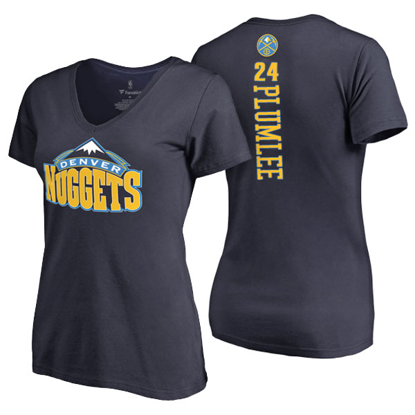 Women's Mason Plumlee Denver Nuggets Fanatics Branded Personalized Backer Navy T-shirt