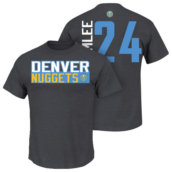 Men's  Mason Plumlee Denver Nuggets Net Number Navy T-shirt