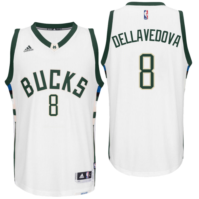 Men's  Milwaukee Bucks# 8 Matthew Dellavedova 2016-17 White Jersey