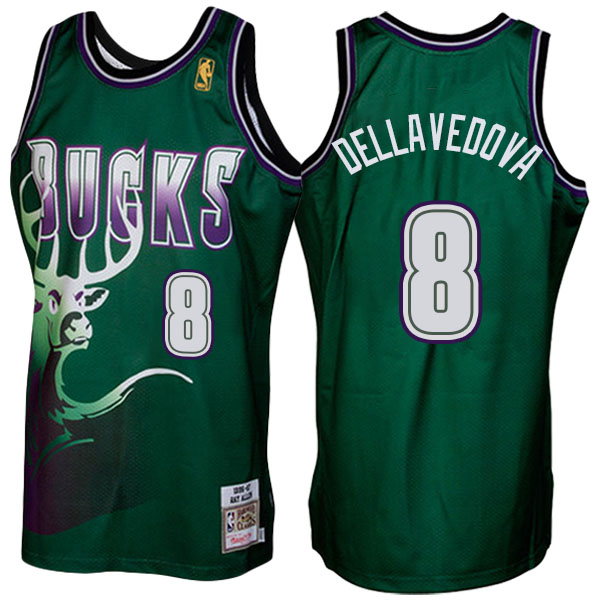 Men's  Matthew Dellavedova Milwaukee Bucks 1996-1997 Hardwood Classics Throwback Authentic Mitchell and Ness Green Jersey