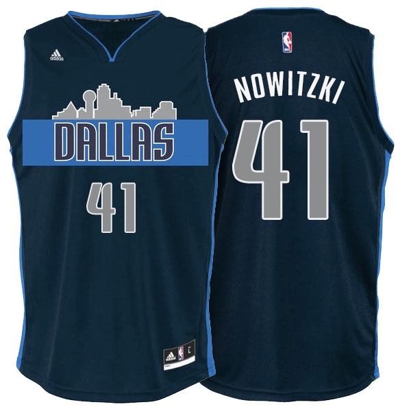 Men's  Mavericks #41 Dirk Nowitzki Cityscape Alternate Jersey Navy