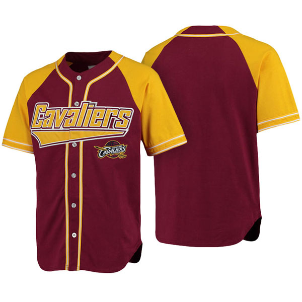 Men's  NBA Men's Cleveland Cavaliers Gold Baseball Jersey