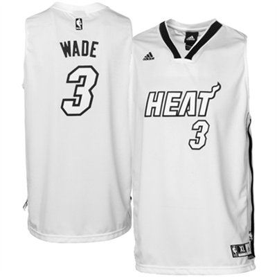 NBA Miami Heat #3 Dwyane Wade Whiteout Revolution 30 Swingman White Jersey