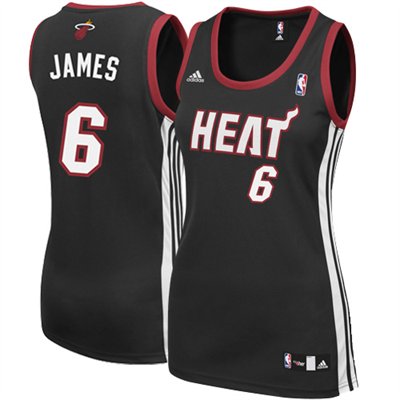  Miami Heat #6 LeBron James Women's Black Jersey