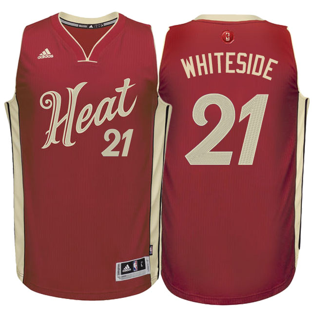 Men's  Heat #21 Hassan Whiteside 2015 Christmas Jersey Red