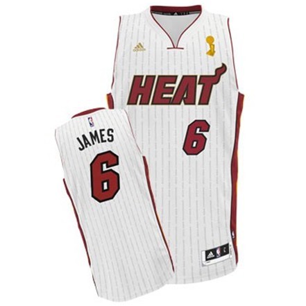 Men's  Miami Heat #6 LeBron James Trophy Ring Banner TRB Jersey