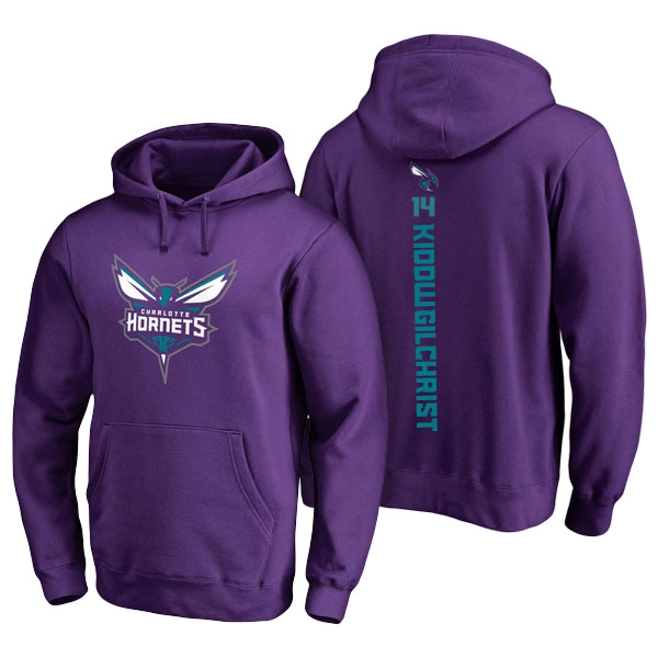 Men's  Michael Kidd-Gilchrist Charlotte Hornets Fanatics Branded Backer Purple Pullover Hoodie