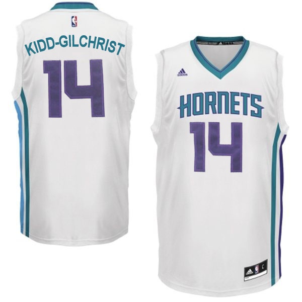 Men's  Charlotte Hornets #14 Kidd Gilchrist Swingman Home White Jersey