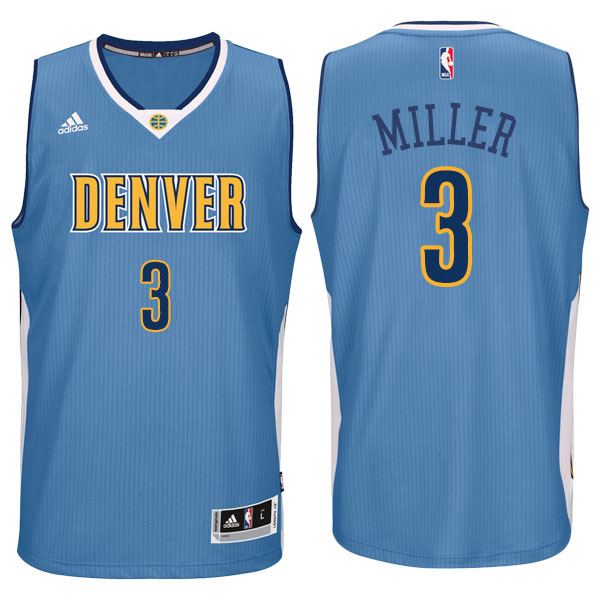 Men's  Mike Miller Denver Nuggets Adidas Swingman Climacool Road Blue Jersey