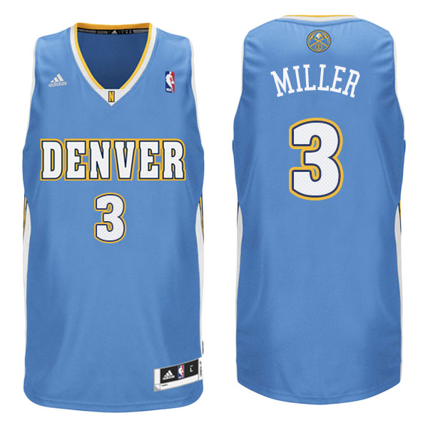 Men's  Mike Miller Denver Nuggets Adidas Swingman Road Blue Jersey