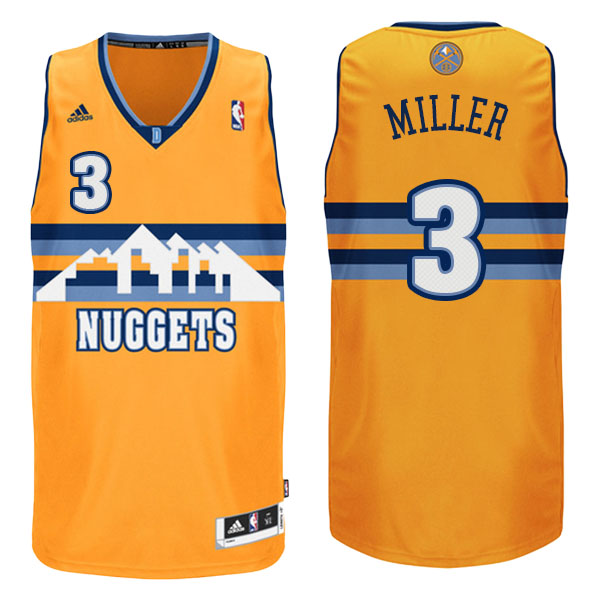 Men's  Mike Miller Denver Nuggets Adidas 2014-19 New Swingman Alternate Gold Jersey