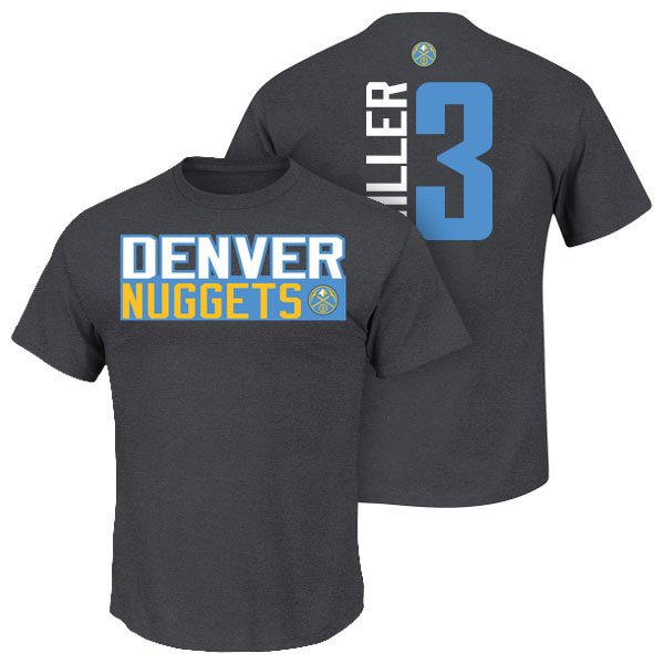 Men's  Mike Miller Denver Nuggets Net Number Navy T-shirt