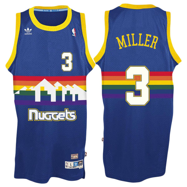 Men's  Mike Miller Denver Nuggets Adidas Swingman Hardwood Classics Royal Jersey