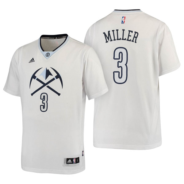 Men's  Mike Miller Denver Nuggets Adidas Pride Swingman White Jersey