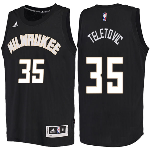 Men's  Mirza Teletovic Milwaukee Bucks Adidas Fashion Swingman Black Jersey