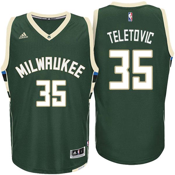 Men's  Mirza Teletovic Milwaukee Bucks Adidas Swingman Climacool Green Jersey