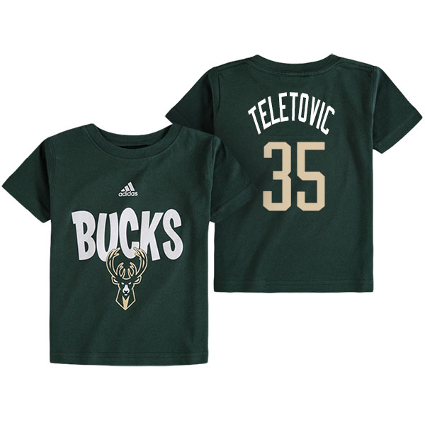 Men's  Mirza Teletovic Milwaukee Bucks Infant Adidas Name Number Green T-shirt