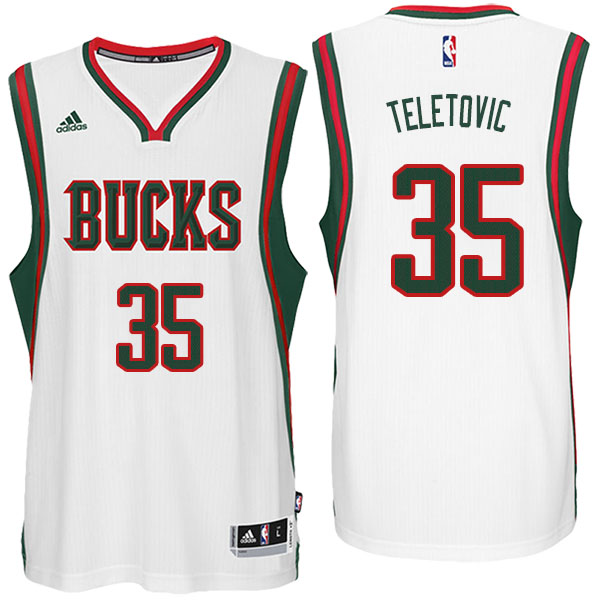 Men's  Mirza Teletovic Milwaukee Bucks Adidas Swingman White Jersey