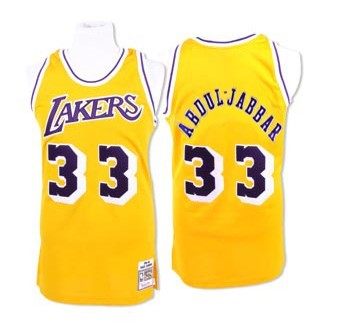 Men's  Los Angeles Lakers #33 Abdul-Jabbar Throwback Jersey