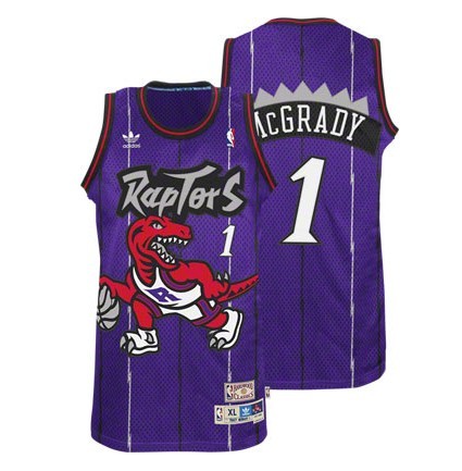 Men's  Toronto Raptors #1 Tracy McGrady Soul Purple Jersey