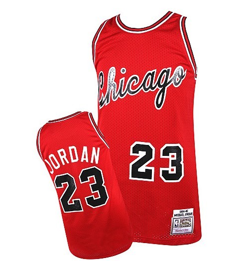 Men's  Bulls Michael Jordan 1984-1985 Authentic Red Jersey