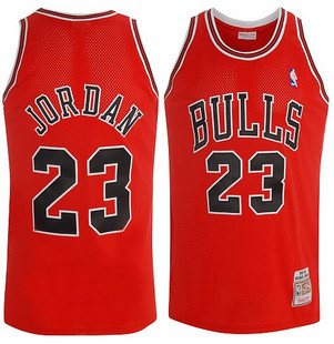 Men's  Chicago Bulls Michael Jordan 1997-98 Authentic Red Jersey