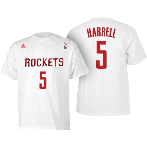 Men's  Montrezl Harrell Houston Rockets Adidas Net Number White T-shirt