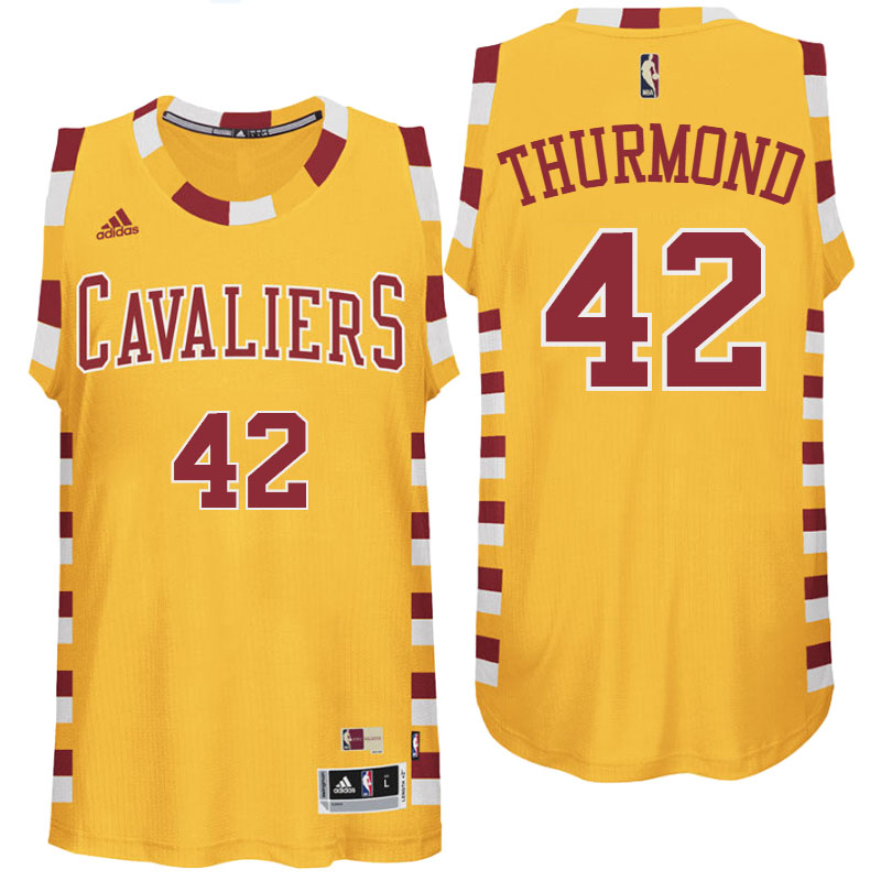 Men's  Golden State Warriors# 42 Nate Thurmond Hardwood Classics Gold Jersey