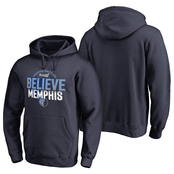 Men's  Memphis Grizzlies 2017 NBA Playoffs Fanatics Branded Participant Drive Navy Pullover Hoodie