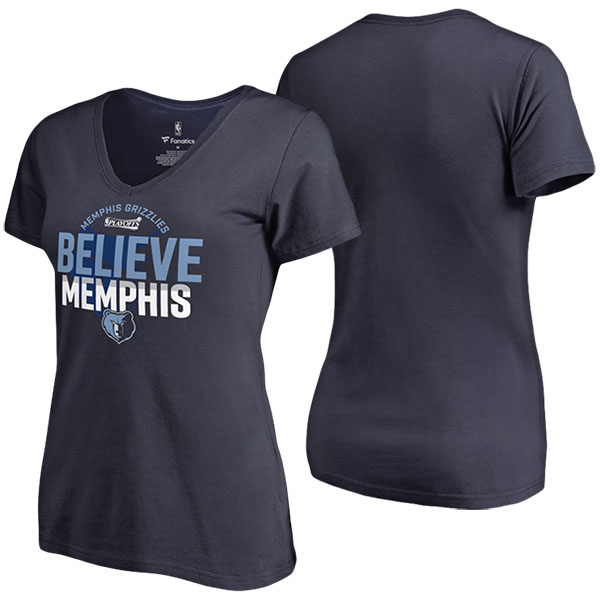 Women's Memphis Grizzlies 2017 NBA Playoffs Fanatics Branded Participant Drive Navy T-shirt