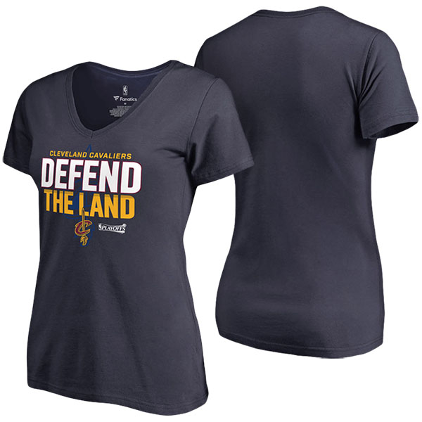 Women's Cleveland Cavaliers Fanatics Branded 2017 NBA Playoffs Participant Drive Navy T-shirt