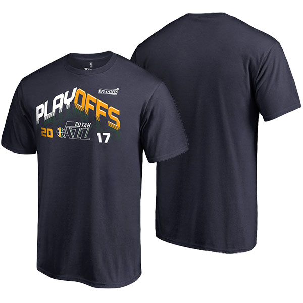 Men's  Utah Jazz Fanatics Branded 2017 NBA Playoffs Participant Triangle Navy T-shirt