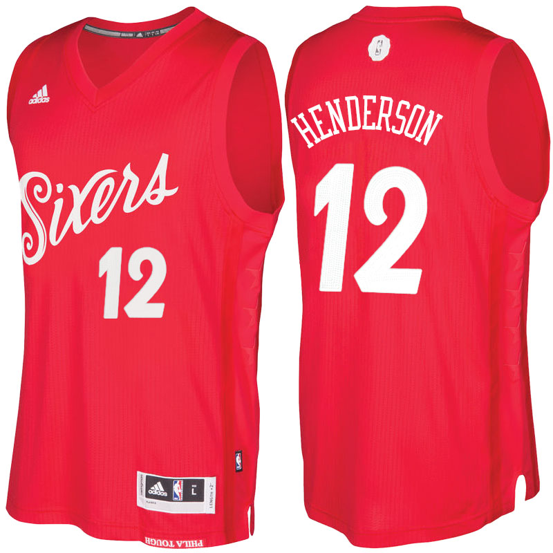 Men's  Gerald Henderson 76ers 2016-17 Christmas Day Red Jersey