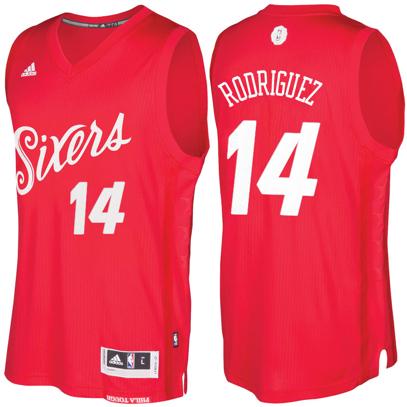 Men's  Sergio Rodriguez 76ers 2016-17 Christmas Day Red Jersey