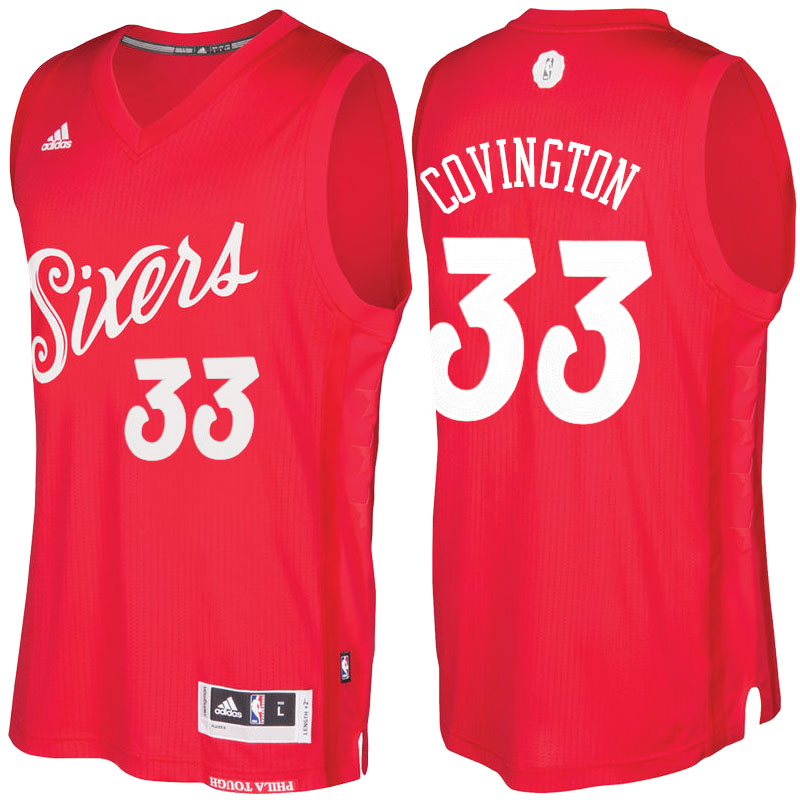 Men's  Robert Covington 76ers 2016-17 Christmas Day Red Jersey