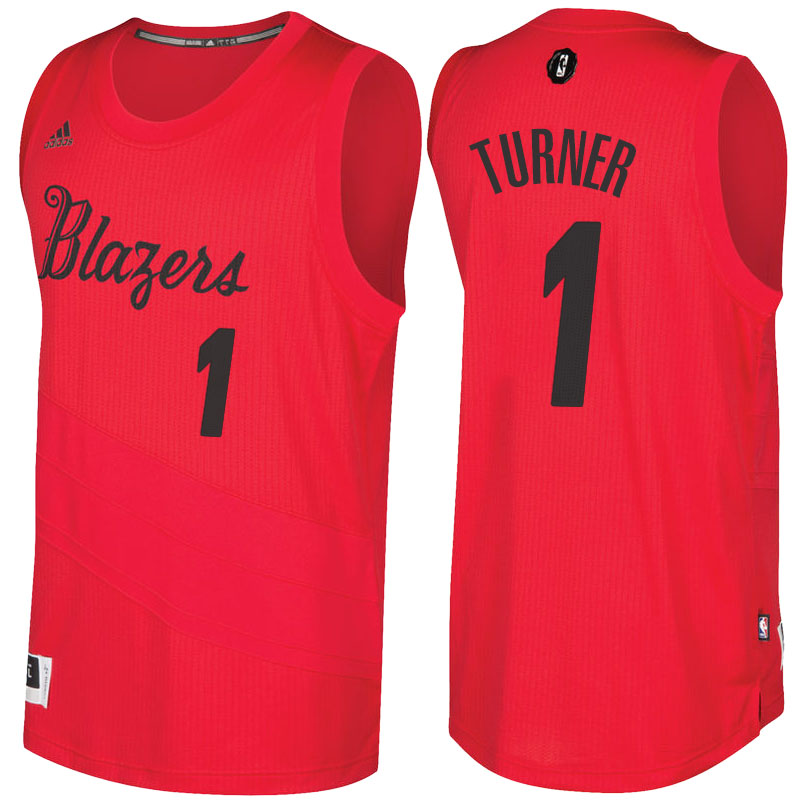 Men's  Evan Turner Blazers 2016-17 Christmas Day Red Jersey