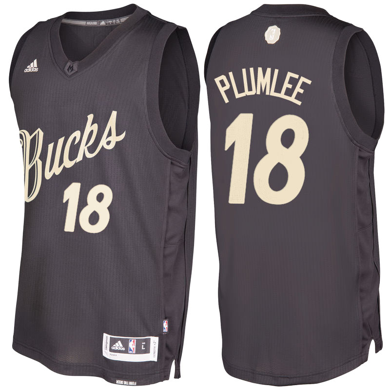 Men's  Miles Plumlee Bucks 2016-17 Christmas Day Black Jersey